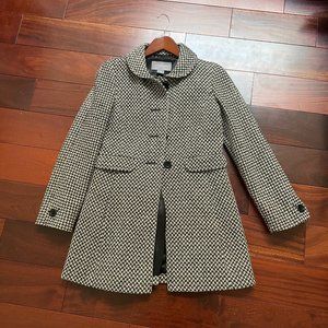 Ann Taylor Topcoat - Wool Knit Hounds tooth